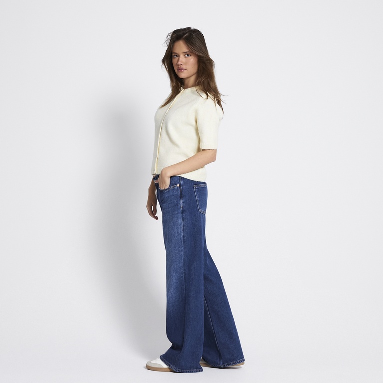 Basic short sleeve knit cardigan "Margot" Light Yellow